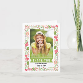 Bloemen grensklasse van 2017 afstuderen Dank u Bedankkaart