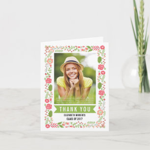 Bloemen grensklasse van 2017 afstuderen Dank u Bedankkaart