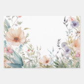 Bloemen Grenzen Wildbloemen Inpakpapier Vel (Voorkant)