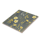  bloemen grijs en geel tegeltje (Zijkant)