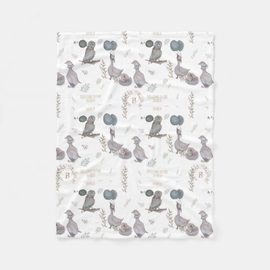 Bloemen, grillig, Nursery waterverf verhalen Fleece Deken (Voorkant)