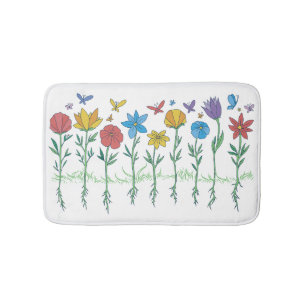 Bloemen groeien ontwerp badmat