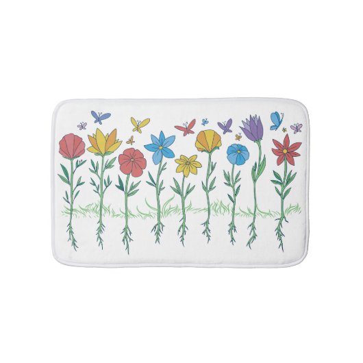 Bloemen groeien ontwerp badmat (Voorkant)