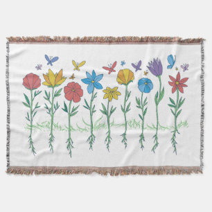 Bloemen groeien ontwerp deken