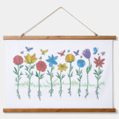 Bloemen groeien ontwerp hangend wandkleed (Voorkant)