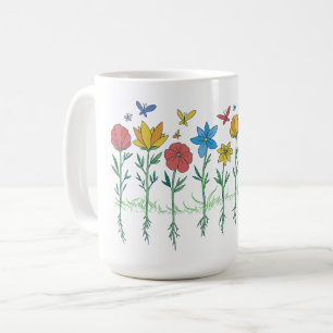 Bloemen groeien ontwerp koffiemok