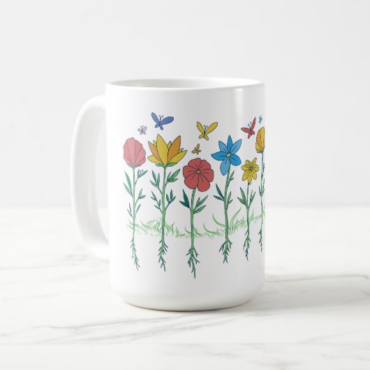 Bloemen groeien ontwerp koffiemok (Voorkant links)