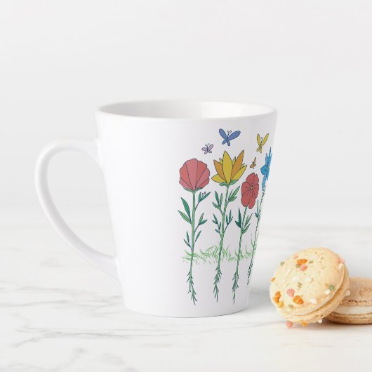 Bloemen groeien ontwerp latte mok (In situ)