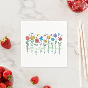 Bloemen groeien ontwerp servet