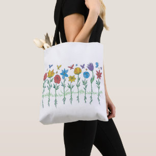 Bloemen groeien ontwerp tote bag