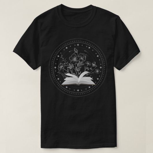 bloemen groeien uit het boek t-shirt (Design voorkant)