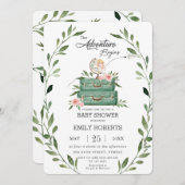Bloemen groen avontuur Baby shower reizen Kaart (Voorkant / Achterkant)
