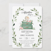 Bloemen groen avontuur Baby shower reizen Kaart (Voorkant)