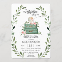 Bloemen groen avontuur Baby shower reizen