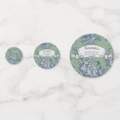  Bloemen Groen Blauw Toile de Jouy Douche Confetti (Voorkanten)