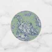  Bloemen Groen Blauw Toile de Jouy Douche Confetti (Kleine voorkant)