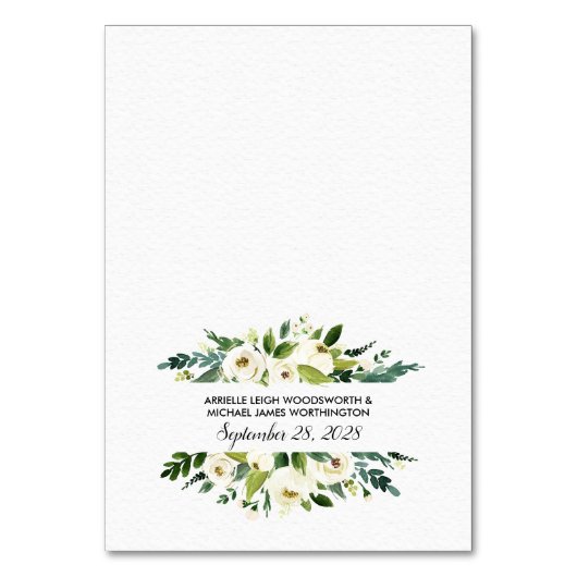 Bloemen Groen Bruiloft Behuizing Kaarten (Achterkant)