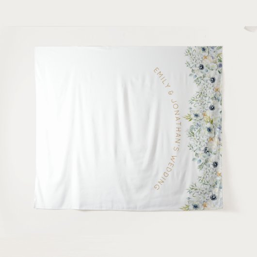 Bloemen groen bruiloft partij foto achtergrond wandkleed (Voorkant (horizontaal))