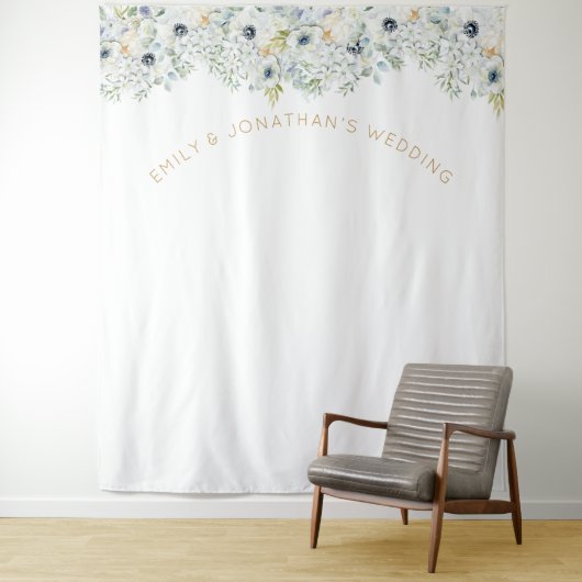 Bloemen groen bruiloft partij foto achtergrond wandkleed (In situ)
