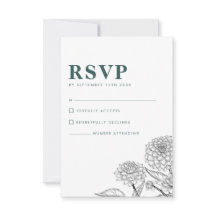  Bloemen Groen Bruiloft RSVP Kaart