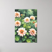 Bloemen Groen Elegante Waterverf Canvas Afdruk (Voorkant)