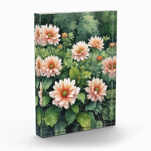 Bloemen Groen Elegante Waterverf Fotoblokken (Links)