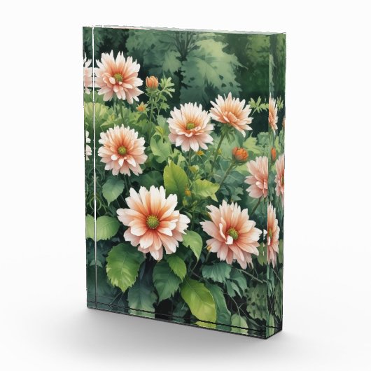 Bloemen Groen Elegante Waterverf Fotoblokken (Rechts)