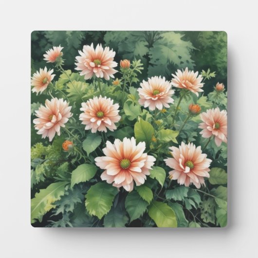 Bloemen Groen Elegante Waterverf Fotoplaat (Voorkant)