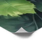 Bloemen Groen Elegante Waterverf Poster (Hoek)