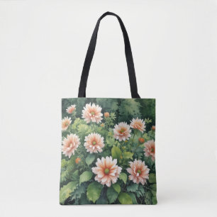 Bloemen Groen Elegante Waterverf Tote Bag