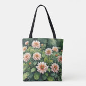Bloemen Groen Elegante Waterverf Tote Bag (Achterkant)