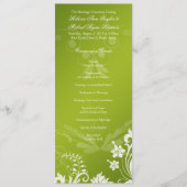  Bloemen Groen en Wit Trouwprogramma Programmakaart (Voorkant)