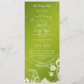  Bloemen Groen en Wit Trouwprogramma Programmakaart (Achterkant)