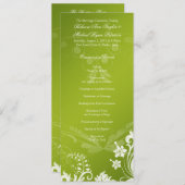  Bloemen Groen en Wit Trouwprogramma Programmakaart (Voorkant / Achterkant)