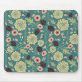 Bloemen Groen roze bloemmotief Muismat (Voorkant)