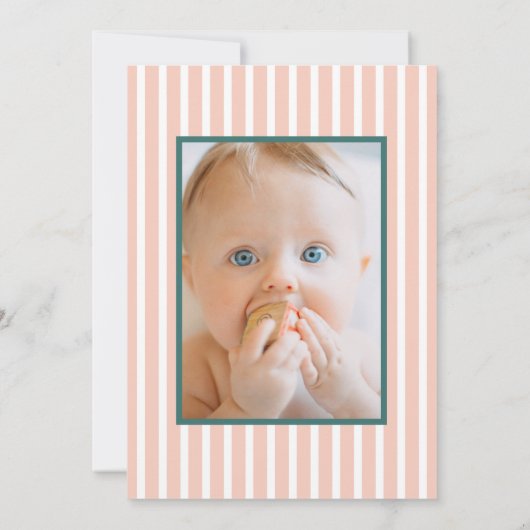 Bloemen Groen roze Groovy Een Baby Eerste Verjaard Kaart (Achterkant)