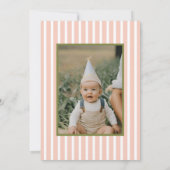 Bloemen Groen roze Groovy Een Baby Eerste Verjaard Kaart (Achterkant)