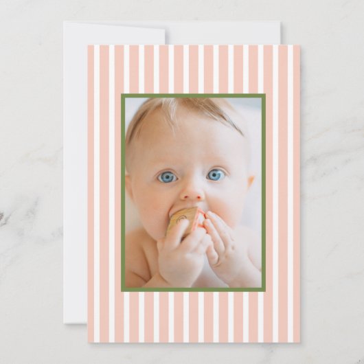 Bloemen Groen roze Groovy Een Baby Eerste Verjaard Kaart (Achterkant)