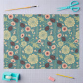 Bloemen groen roze patroon tissuepapier (Craft)