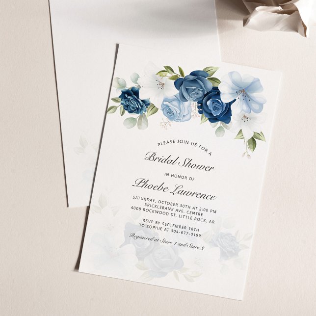 Bloemen groen Script bruids douche uitnodiging (Floral Bridal Shower Script Typography Party Invitation)