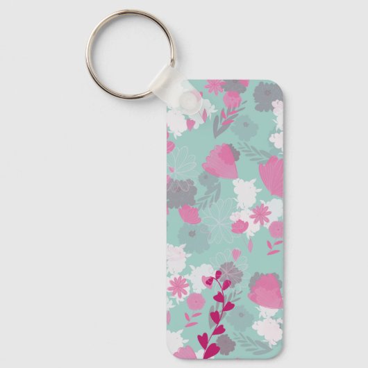 bloemen groen sleutelhanger (Voorkant)