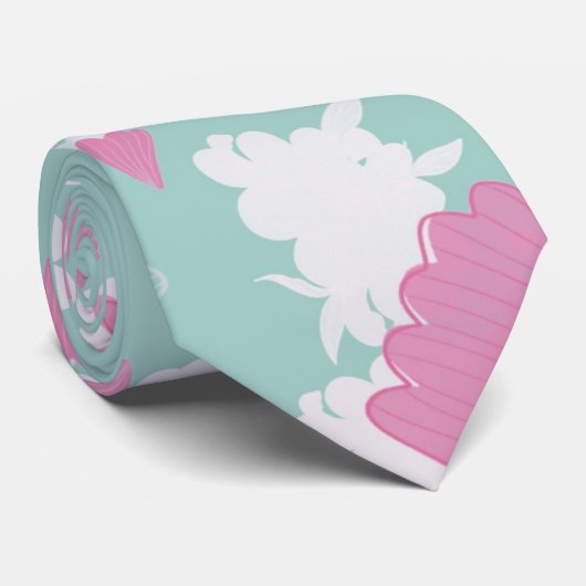 bloemen groen stropdas (Opgerold)