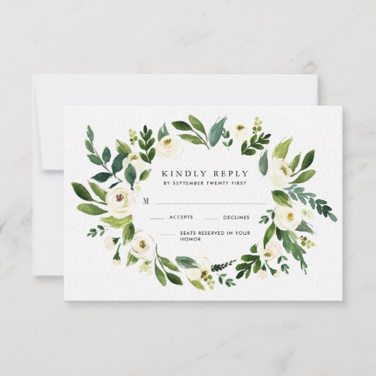 Bloemen Groen Tuin Bruiloft RSVP Kaarten (Voorkant)