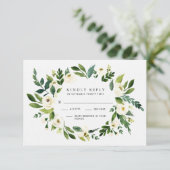  Bloemen Groen Tuin Bruiloft RSVP Kaarten (Staand voorkant)