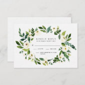  Bloemen Groen Tuin Bruiloft RSVP Kaarten (Voorkant / Achterkant)