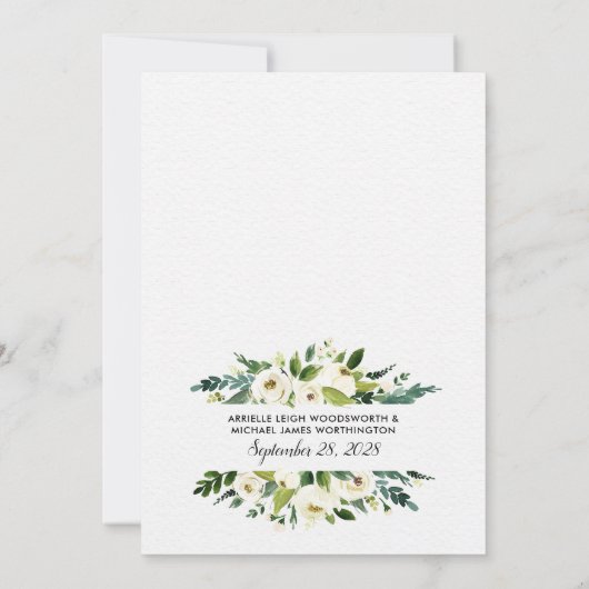  Bloemen Groen Tuin Bruiloft Uitnodigingen (Achterkant)