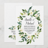  Bloemen Groen Tuin Bruiloft Uitnodigingen (Voorkant / Achterkant)