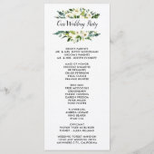 Bloemen Groen Tuin Huwelijksprogramma's Programmakaart (Achterkant)