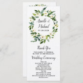 Bloemen Groen Tuin Huwelijksprogramma's Programmakaart (Voorkant / Achterkant)