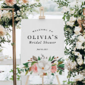 Bloemen Groen Wit Roze Vrijgezellenfeest Welkomstb Poster